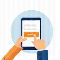 Illustration of a finger tapping a submit button.